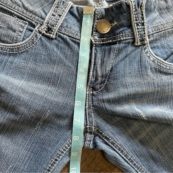 Sequin Hearts Size 7 Blue Jeans Straight Leg Cropped Womens Light Wash Mid Rise - Picture 12 of 14